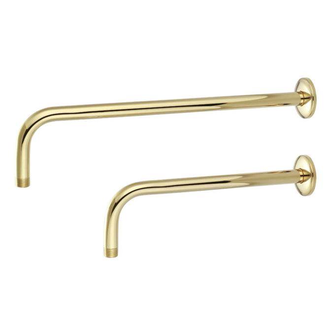 Barclay - 17'' Wallmount L Type/Brass Tube, Shower Arm w/Flange, PB - Polished Brass