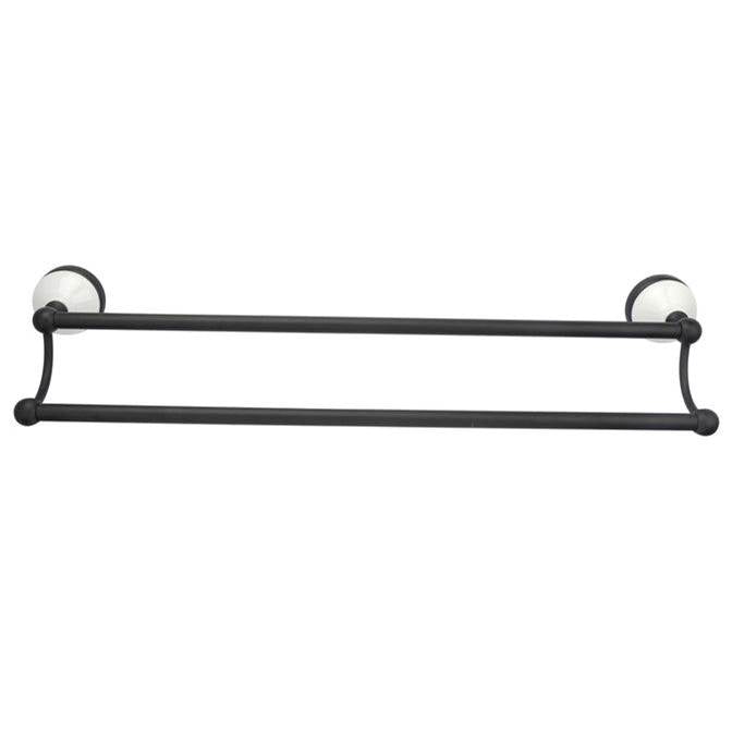 Barclay - Anja Double Towel Bar, 18'', Matt Black - Matte Black