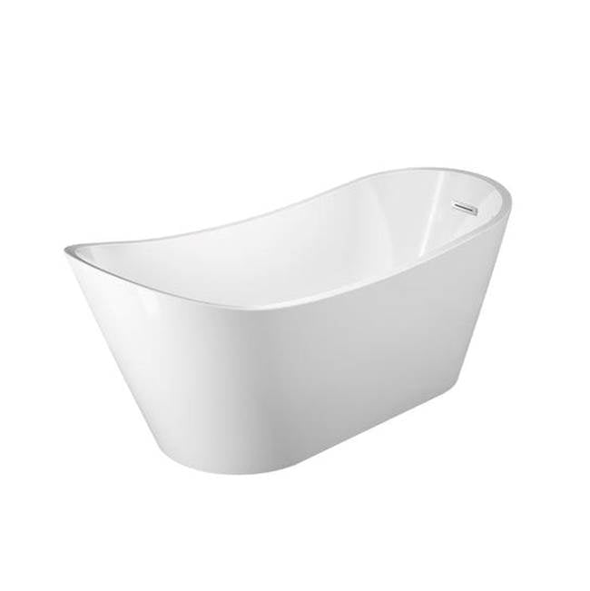 Barclay - Malinda 65'' Acrylic FS Slipper Tub, w/Internal Drain Pipe, WT - White