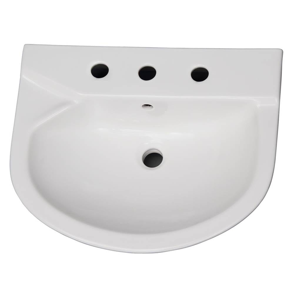 Barclay - Anabel 630 Ped Lav Basin 8'' Widespread, White - White