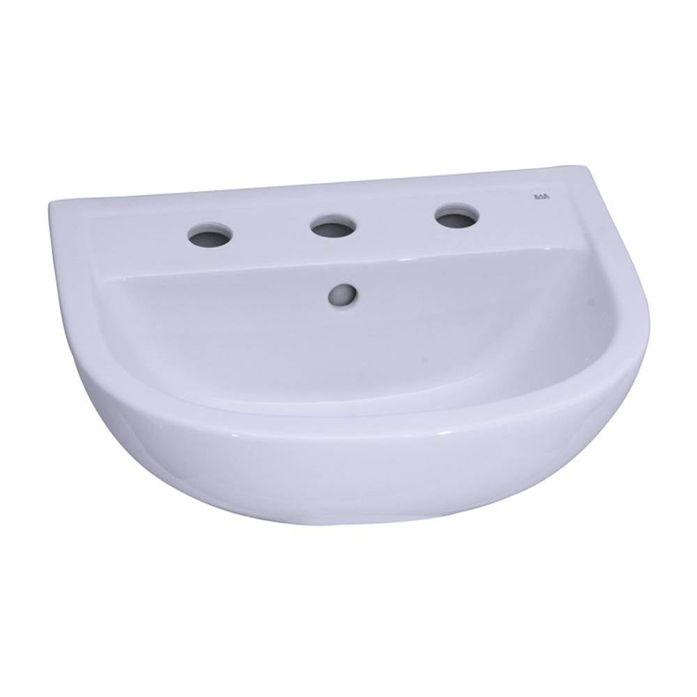 Barclay - Compact 545 Ped Lav Basin 6'' Mini spread, White - White