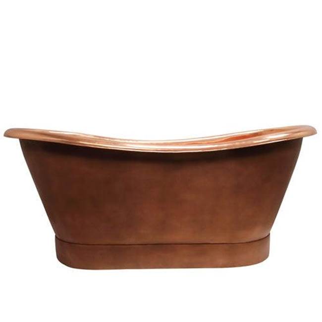 Barclay - Chopin Dbl Slipper Tub w/ Base 70'', Polished Int, No Holes - Satin Nickel