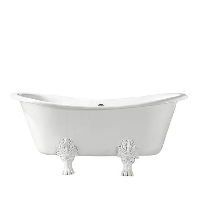 Barclay - Markus Cast Iron Dbl Sliper 66 WH,No Holes, PN Monarch Feet - Polished Nickel