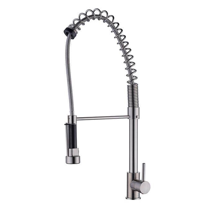 Barclay - Celie Spring Spout Kitchen Faucet w/Hose,Brushed Nickel - Brushed Nickel