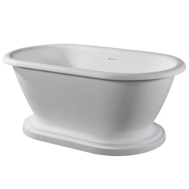 Barclay - Winslow 66'' BARstone Freestanding Tub w/Integrated Base,Gloss WH - Glossy White