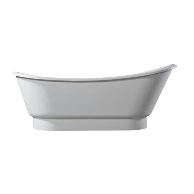 Barclay - Becki 67'' Freestanding DBL Slipper BARstone Tub ,Glossy WH - Glossy White