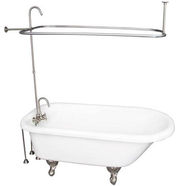 Barclay - Tub Kit 60'' AC Roll Top, Shwr Unit, Supplies, Drain-BrNkl - Brushed Nickel