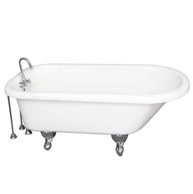 Barclay - Tub Kit 60'' AC Roll Top, Tub Filler, Supplies, Drain-Chrome - Polished Chrome