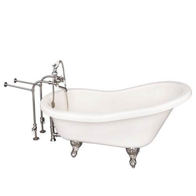 Barclay - Tub Kit 60'' AC Slipper, Tub Filler, Supplies, Drain-BrNkl - Brushed Nickel