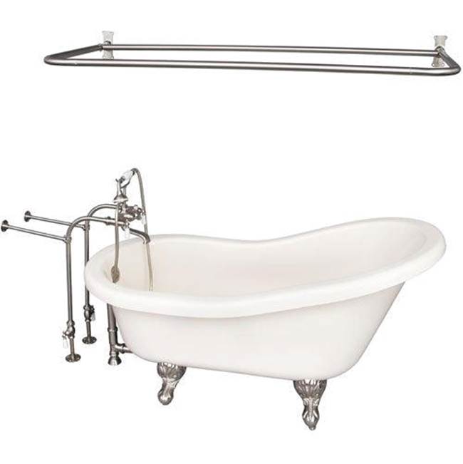 Barclay - Tub Kit 60'' AC Slipper, Shwr Rd,Filler,Supplies,Drain-BrNkl - Brushed Nickel