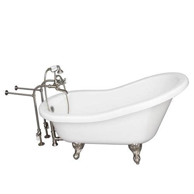 Barclay - Tub Kit 60'' AC Slipper, Tub Filler, Supplies, Drain-BrNkl - Brushed Nickel