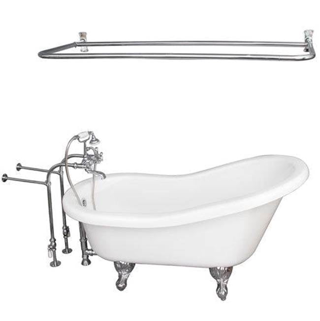 Barclay - Tub Kit 60'' AC Slipper, Shwr Rd,Filler,Supplies,Drain-Chrm - Polished Chrome