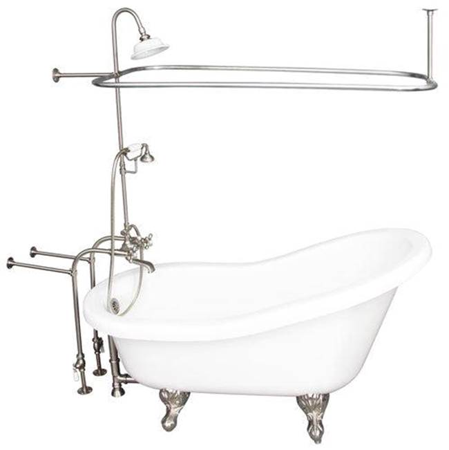 Barclay - Tub Kit 67'' AC Slipper, Shwr Unit, Supplies, Drain-BrNkl - Brushed Nickel