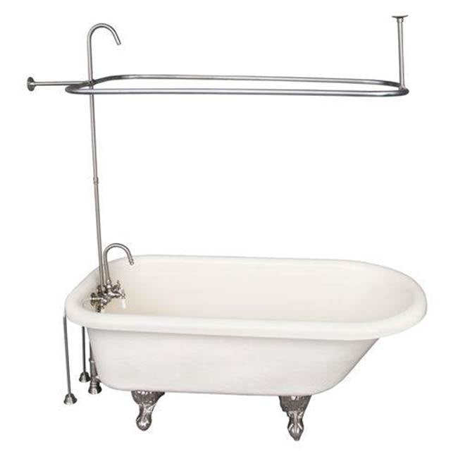 Barclay - Tub Kit 60'' AC Roll Top, Shwr Unit, Supplies, Drain-BrNkl - Brushed Nickel