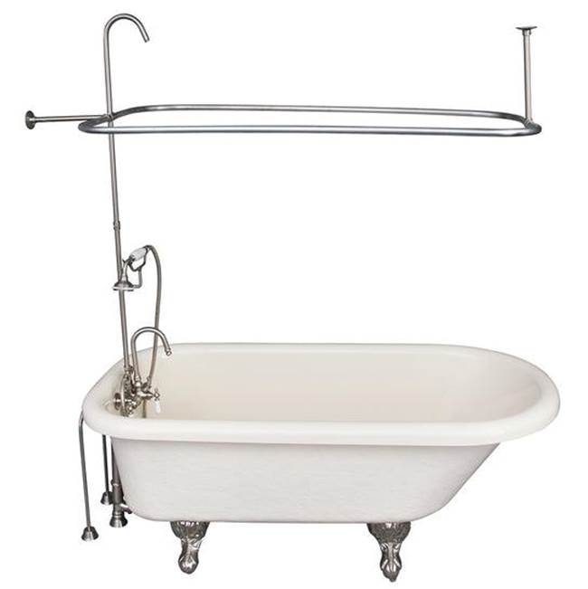 Barclay - Tub Kit 60'' AC Roll Top, Shwr Unit, Supplies, Drain-BrNkl - Brushed Nickel