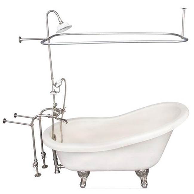 Barclay - Tub Kit 60'' AC Slipper, Shwr Unit, Supplies, Drain-BrNkl - Brushed Nickel