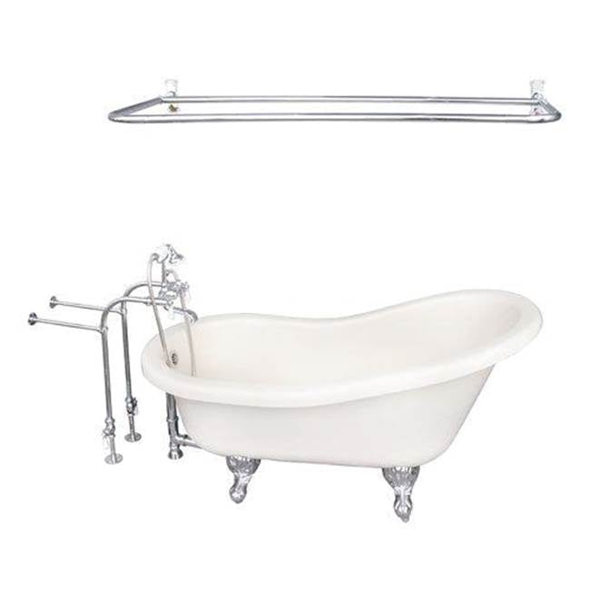 Barclay - Tub Kit 60'' AC Slipper, Shwr Rd,Filler,Supplies, Drain-Chrm - Polished Chrome