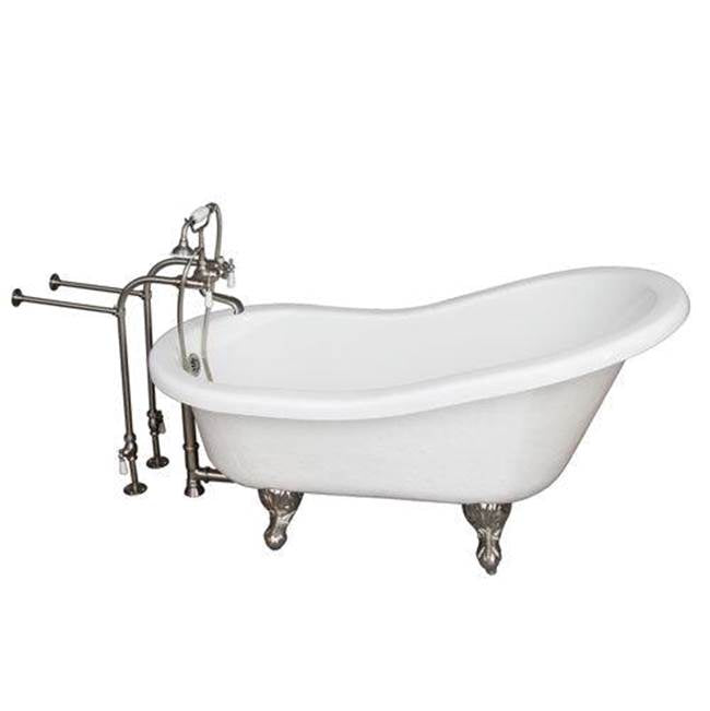 Barclay - Tub Kit 60'' AC Slipper, Tub Filler, Supplies, Drain-BrNkl - Brushed Nickel