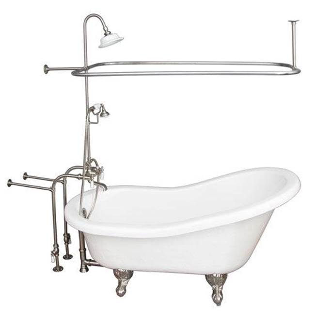 Barclay - Tub Kit 60'' AC Slipper, Shwr Unit, Supplies, Drain-BrNkl - Brushed Nickel