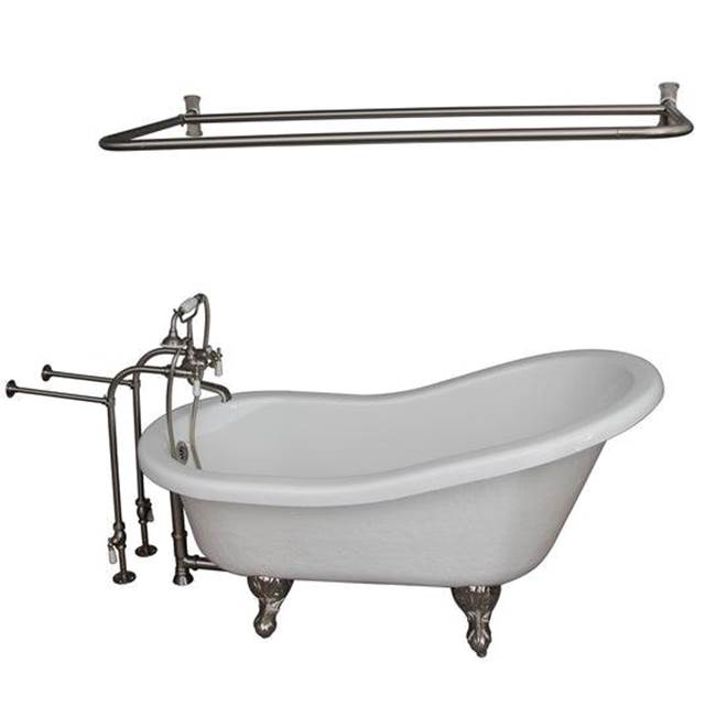 Barclay - Tub Kit 60'' AC Slipper, Shwr Rd,Filler,Supplies,Drain-BrNkl - Brushed Nickel