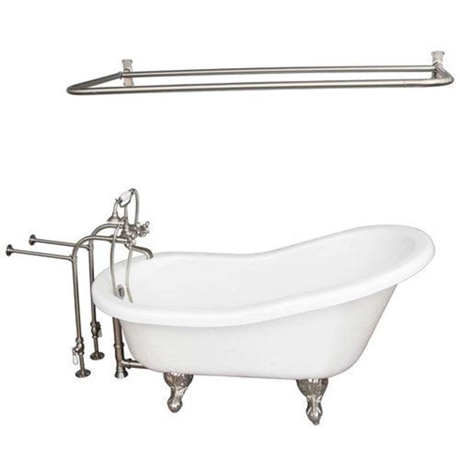 Barclay - Tub Kit 60'' AC Slipper, Shwr Rd,Filler,Supplies,Drain-BrNkl - Brushed Nickel