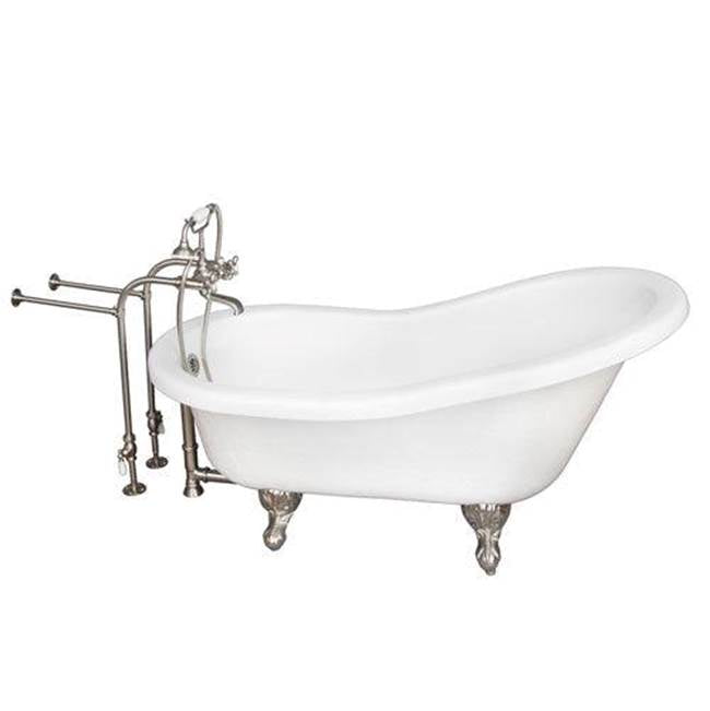 Barclay - Tub Kit 67'' AC Slipper, Tub Filler, Supplies, Drain-BrNkl - Brushed Nickel