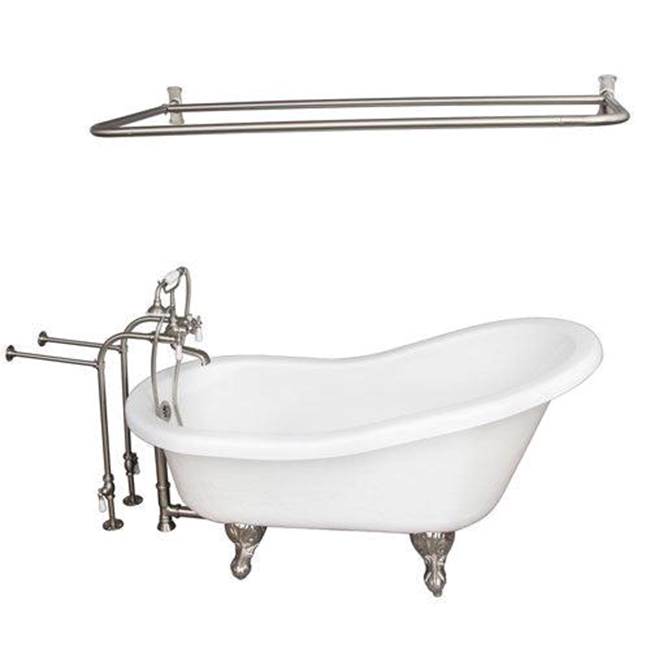 Barclay - Tub Kit 67'' AC Slipper,Filler Shwr Rod,Supplies,Drain-BrNkl - Brushed Nickel