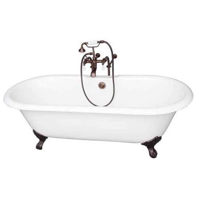 Barclay - Tub Kit 67'' CI Dbl Roll Top Filler, Supplies, Drain-ORB - Oil Rubbed Bronze