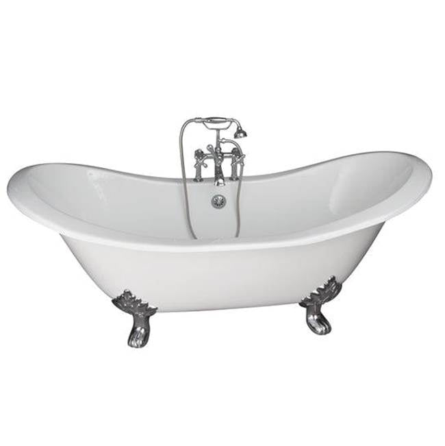Barclay - Tub Kit 71'' CI Dbl Slipper, Filler, Supplies, Drain-Chrome - Polished Chrome