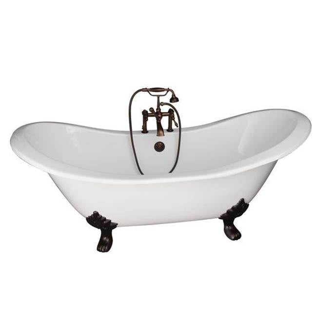 Barclay - Tub Kit 71'' CI Dbl Slipper, Filler, Supplies, Drain-ORB - Oil Rubbed Bronze
