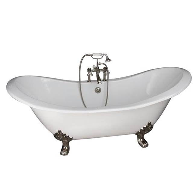 Barclay - Tub Kit 71'' CI Dbl Slipper Filler, Supplies, Drain-PN - Polished Nickel