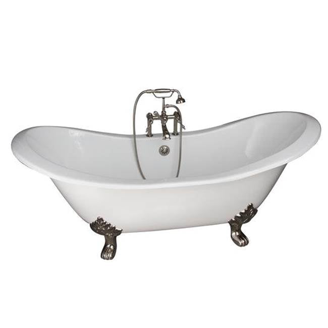 Barclay - Tub Kit 71'' CI Dbl Slipper Filler, Supplies, Drain-PN - Polished Nickel