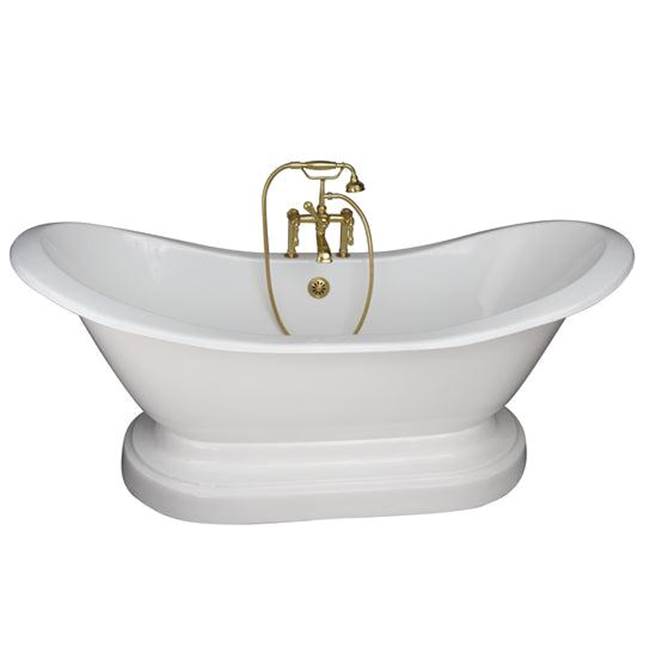 Barclay - Tub Kit 71'' CI Dbl Slipper, Filler, Supplies, Drain- PB - Polished Brass
