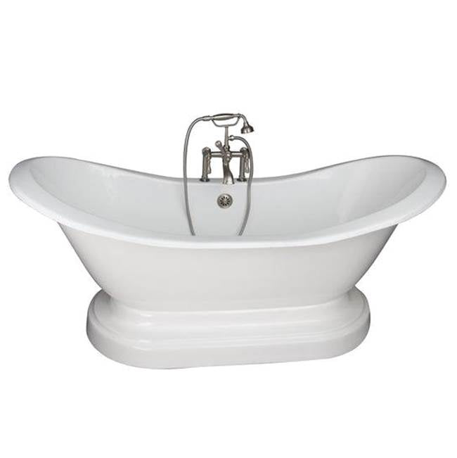 Barclay - Tub Kit 71'' CI Dbl Slipper, Filler,Supplies,Drain-Brsd Nkl