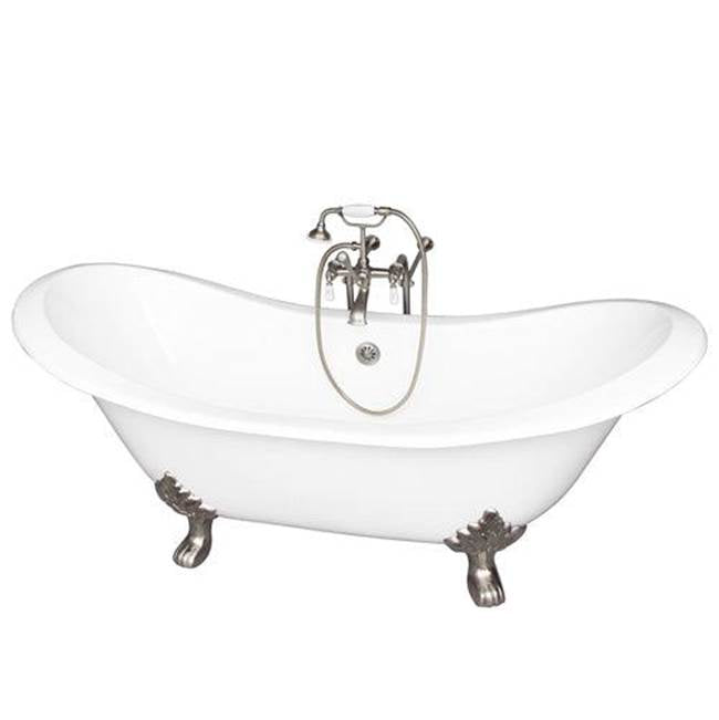 Barclay - Tub Kit 71'' CI Dbl Slipper Filler, Supplies, Drain-BrNkl - Satin Nickel