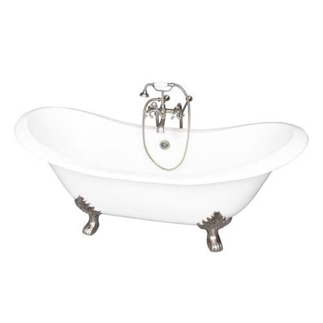 Barclay - Tub Kit 71'' CI Dbl Slipper Filler, Supplies, Drain-BrNkl - Satin Nickel