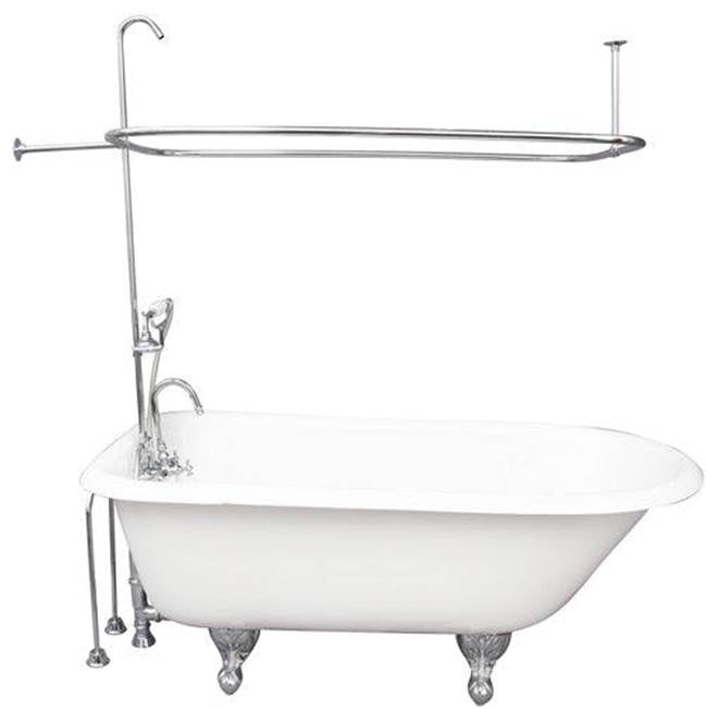 Barclay - Tub Kit 60'' CI Roll Top, Shwr Unit, Supplies, Drain-Chrome - Polished Chrome