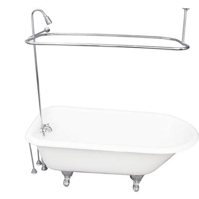 Barclay - Tub Kit 60'' CI Roll Top, Shwr Unit, Supplies, Drain-Chrome - Polished Chrome