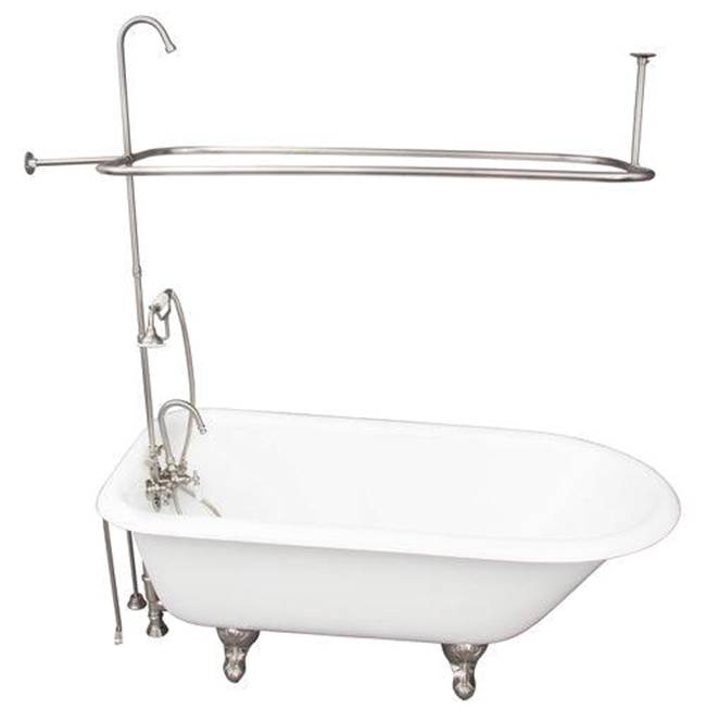 Barclay - Tub Kit 60'' CI Roll Top, Shwr Unit, Supplies, Drain-BrNkl - Satin Nickel