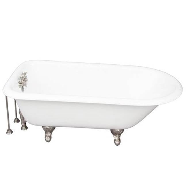 Barclay - Tub Kit 60'' CI Roll Top, Shwr Unit, Supplies, Drain-BrNkl - Satin Nickel