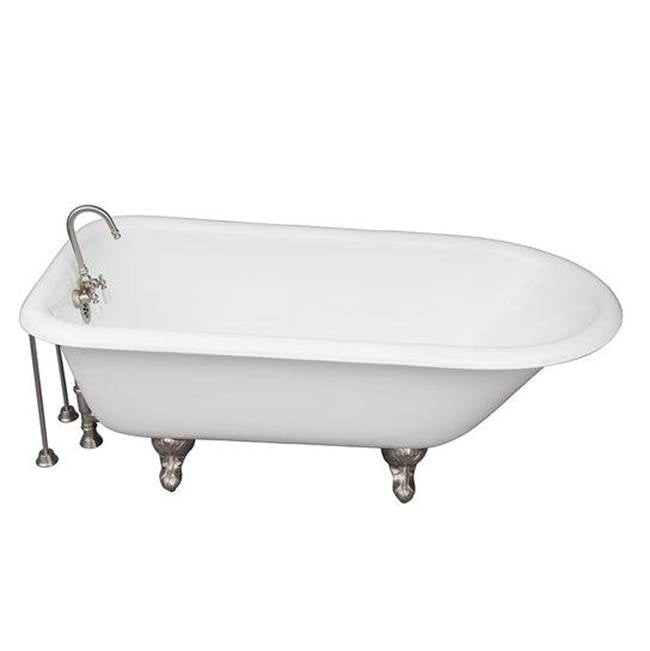 Barclay - Tub Kit 60'' CI Roll Top, Shwr Unit, Supplies, Drain-BrNkl - Satin Nickel