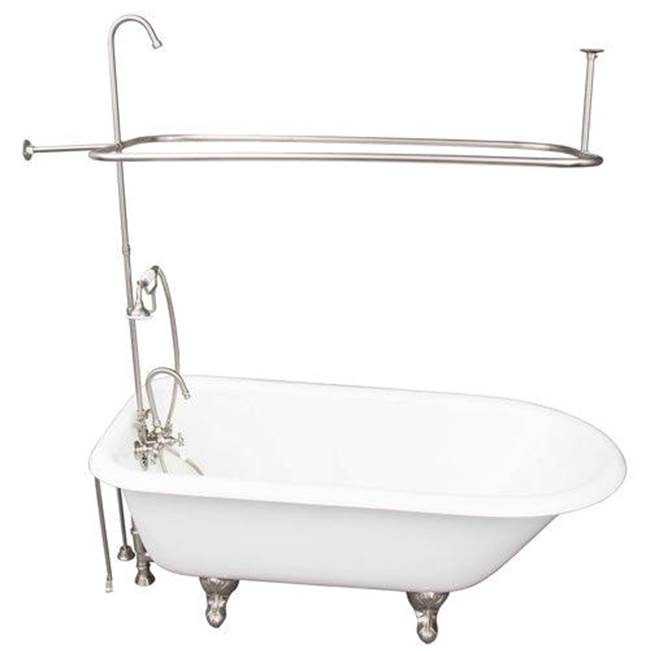 Barclay - Tub Kit 67'' CI Roll Top, Shwr Unit, Supplies, Drain-BrshdNkl - Satin Nickel
