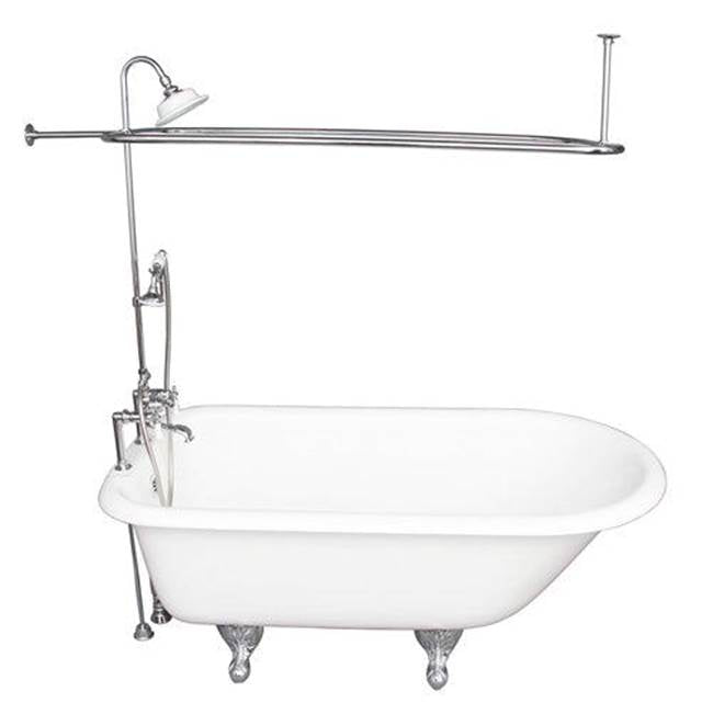 Barclay - Tub Kit 60'' CI Roll Top, Shwr Unit, Supplies, Drain-Chrome - Polished Chrome