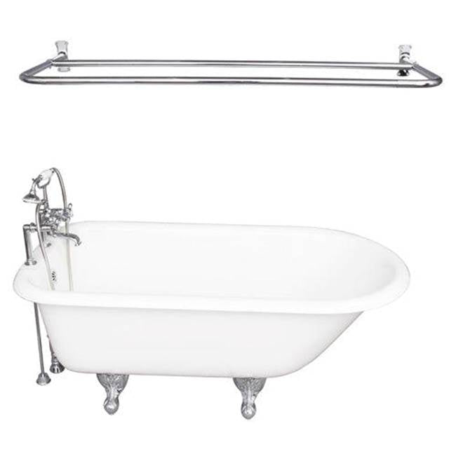 Barclay - Tub Kit 60'' CI Roll Top, Shwr Unit, Supplies, Drain-Chrome - Polished Chrome