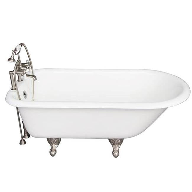 Barclay - Tub Kit 60'' CI Roll Top Filler, Supplies, Drain-BrNkl - Satin Nickel