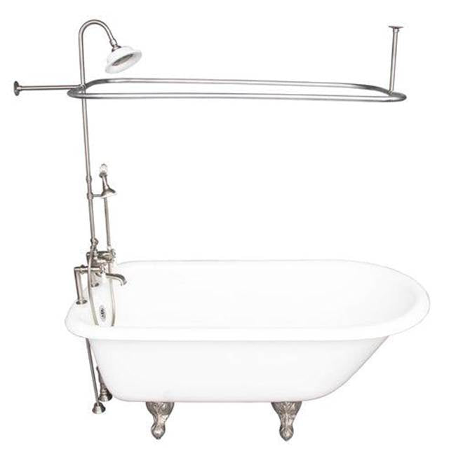 Barclay - Tub Kit 67'' CI Roll Top, Shwr Unit, Supplies, Drain-BrNkl - Satin Nickel