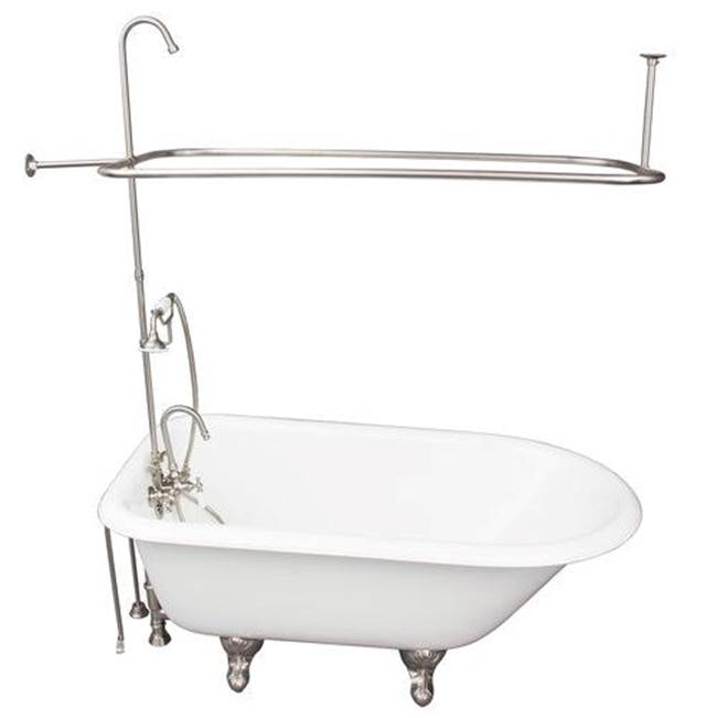 Barclay - Tub Kit 54'' CI Roll Top, Shwr Unit, Supplies, Drain-Br Nkl - Satin Nickel