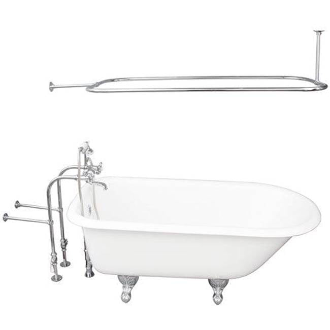 Barclay - Tub Kit 60'' CI Roll Top, Shwr Rd,Filler,Supplies, Drain-Chrm - Polished Chrome
