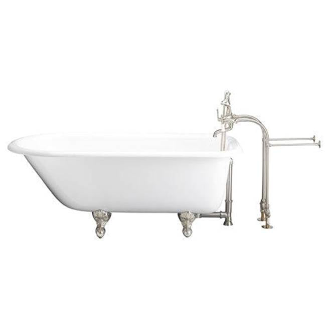 Barclay - Tub Kit 60'' CI Roll Top, Tub Filler, Supplies, Drain-BrNkl - Satin Nickel