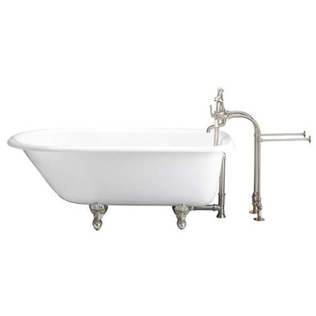 Barclay - Tub Kit 67'' CI Roll Top, Tub Filler, Supplies, Drain-BrNkl - Satin Nickel